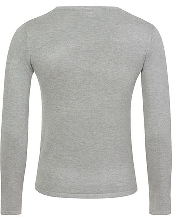 Trui Fine Round Neckline Grijs detail
