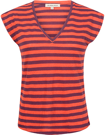T&#8209;shirt Fusio Stripe Maroon