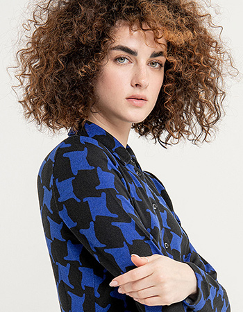 Blouse Com Soft Geo Blue