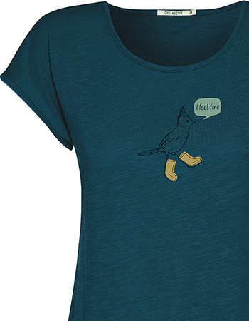 T&#8209;shirt Bird Fine Cool Petrol Green detail
