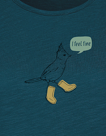 T&#8209;shirt Bird Fine Cool Petrol Green detail