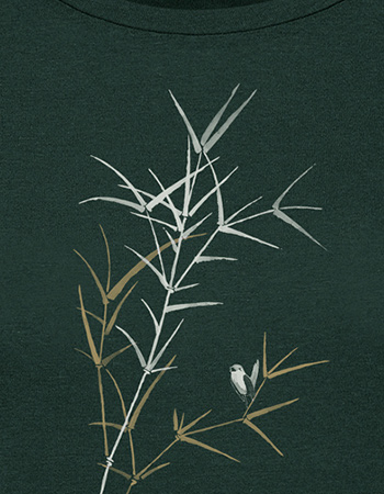 T&#8209;shirt Nature Bird Reed Dark Forest detail