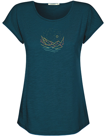 T&#8209;shirt Nature Mountain Stars Cool Petrol Green