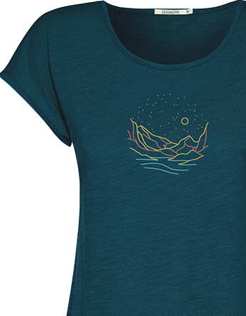 T&#8209;shirt Nature Mountain Stars Cool Petrol Green detail