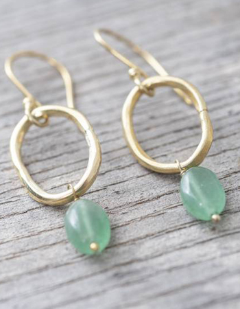 Oorbellen Graceful Aventurine Gold