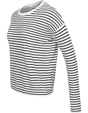 Longsleeve Trui Manilla Stripe Off White Navy detail