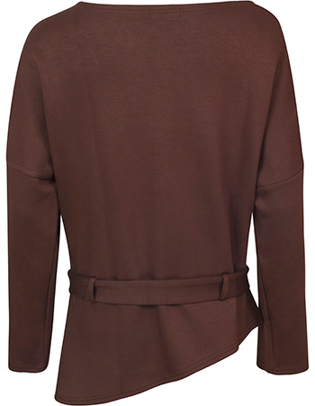 Blouse Top Bogor A Symetrisch Coffee detail