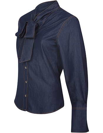 Blouse Kentucky With Bow Indigo Blue detail