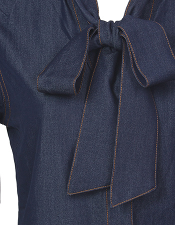 Blouse Kentucky With Bow Indigo Blue detail
