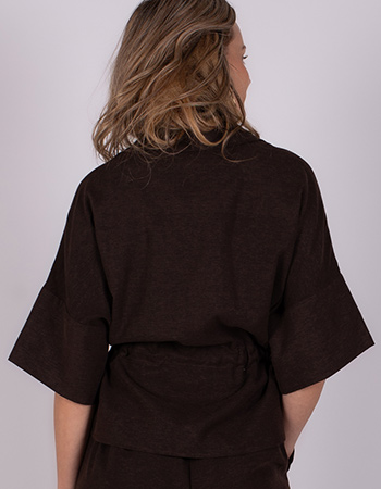 chocolade bruine blouse van The Clothed