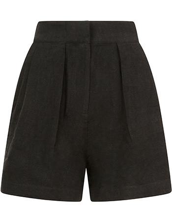 Short Patna Linnen Zwart