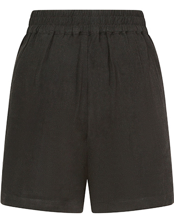 Short Patna Linnen Zwart detail