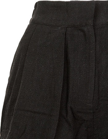 Short Patna Linnen Zwart detail