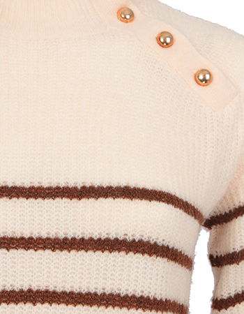 Trui Tolouse Stripe Bronze Pale detail