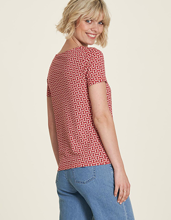 T-shirt met V-hals Waves Red