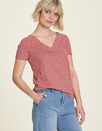 T-shirt met V-hals Waves Red