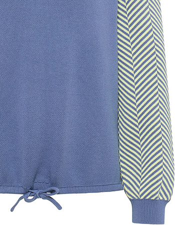 Trui Merith Kort Strik Indigo detail