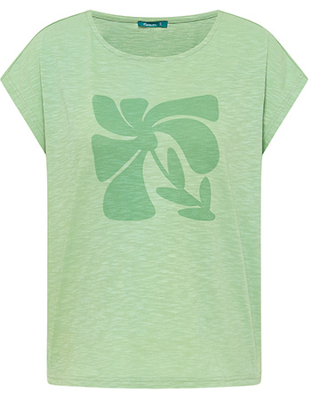 T&#8209;shirt Big Flower Topaz Green