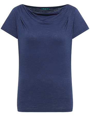 T&#8209;shirt Met Watervalhals Night Blue