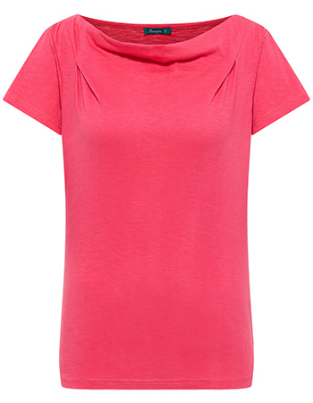 T&#8209;shirt Met Watervalhals Dark Sorbet