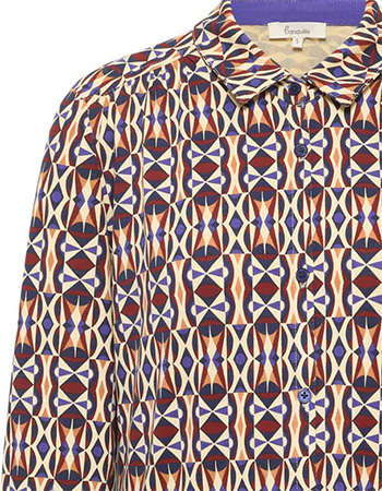 Blouse Ethno Navy Creme detail