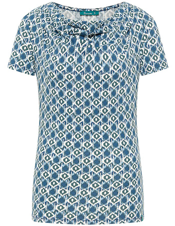 T&#8209;shirt Met Watervalhals Kite Blue