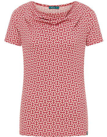 T&#8209;shirt Met Watervalhals Waves Red