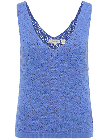 Mouwloze Gebreide Ajour Top Malaa Baja Blue