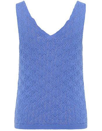 Mouwloze Gebreide Ajour Top Malaa Baja Blue detail