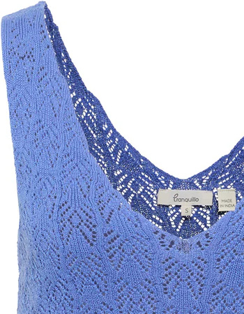 Mouwloze Gebreide Ajour Top Malaa Baja Blue detail