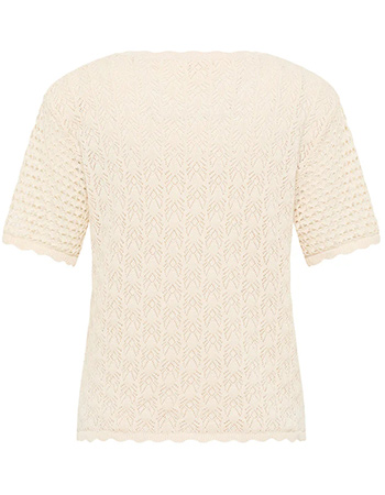 Trui Korte Mouw Emmaa White detail