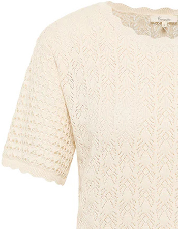 Trui Korte Mouw Emmaa White detail