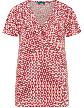 T&#8209;shirt met V&#8209;hals Waves Red