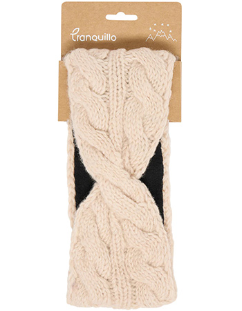 Hoofdband Wol Liv Creme detail