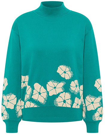 Trui Cosy Flowers Bay Green