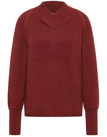 Trui Knit Loose V&#8209;Hals Fired Brick