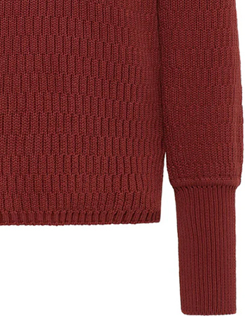 Trui Knit Loose V&#8209;Hals Fired Brick detail