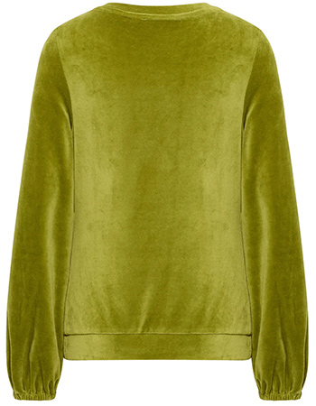 Trui Velours Loose Nicki Golden Cypress detail