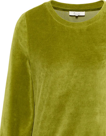 Trui Velours Loose Nicki Golden Cypress detail