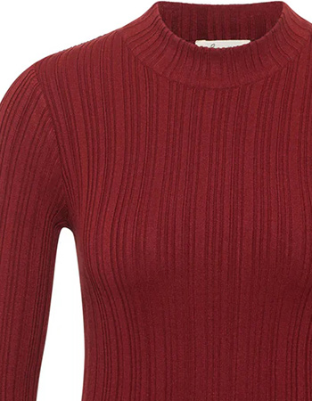 Trui Fijne Brei Silky Fired Brick detail