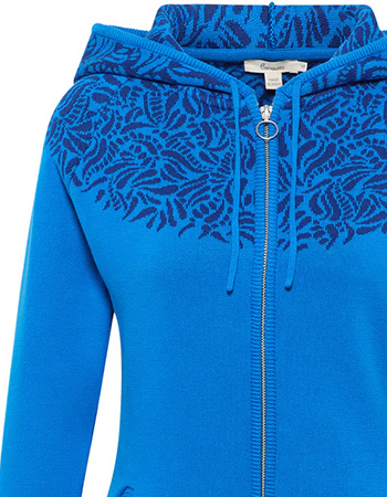 Vest Rits Jaquard Blue Paisley detail