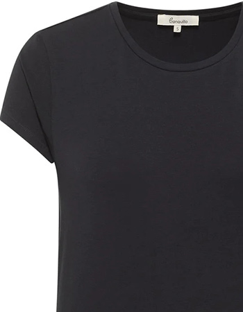 T&#8209;shirt Basic In Organic Cotton Zwart detail