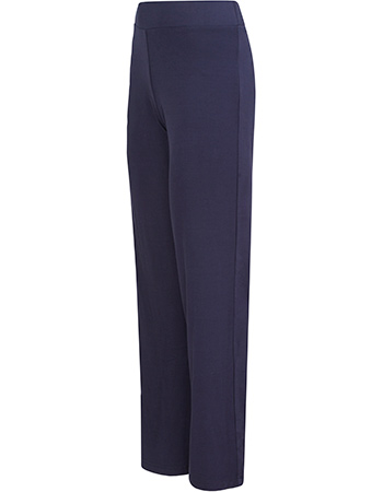 Lounge Broek Wijd Bamboe Blauw detail