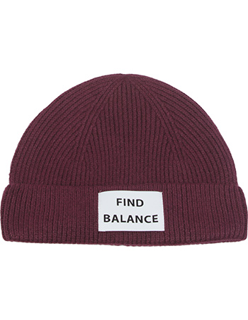 Beanie Gerecycled Wol Find Balance Burgundy