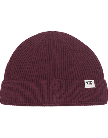 Beanie Gerecycled Wol Find Balance Burgundy detail
