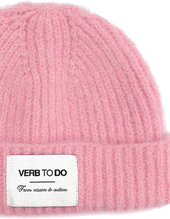 Beanie Gerecyled Wol VTB Pink detail