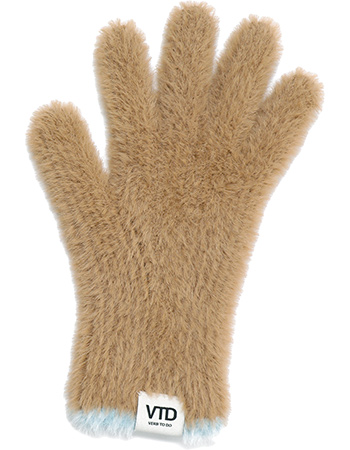 Handschoenen Fluffy Gerecycled Beige detail