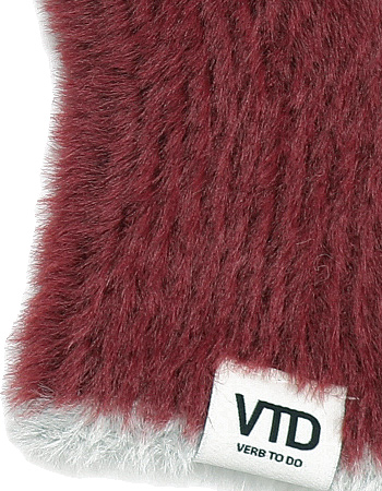 Handschoenen Gerecycled Fluffy Bordeaux detail
