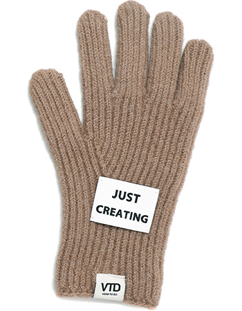 Handschoenen Gerecycled Just Creating Beige detail