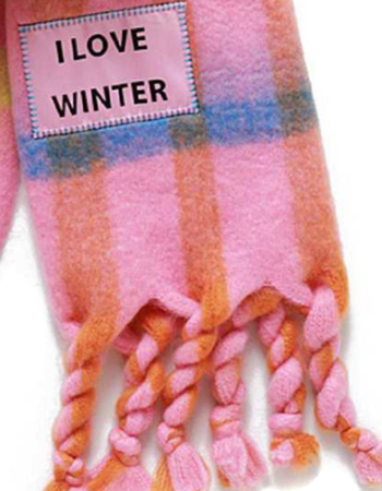 Sjaal Maxi Gerecycled I Love Winter detail